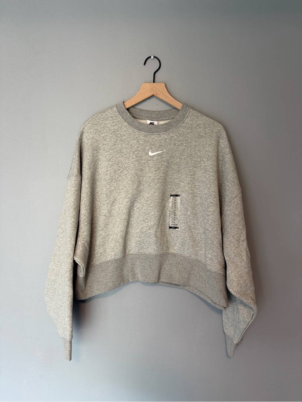 Nike Grey Cropped Crewneck Sweatshirt